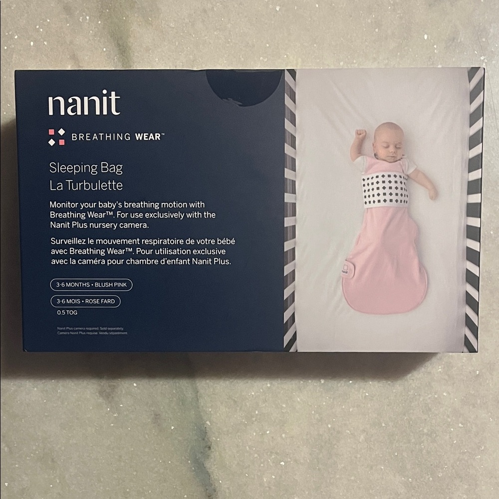 Nanit Breathing Wear Sleeping Bag 3-6 months in Blush Pink